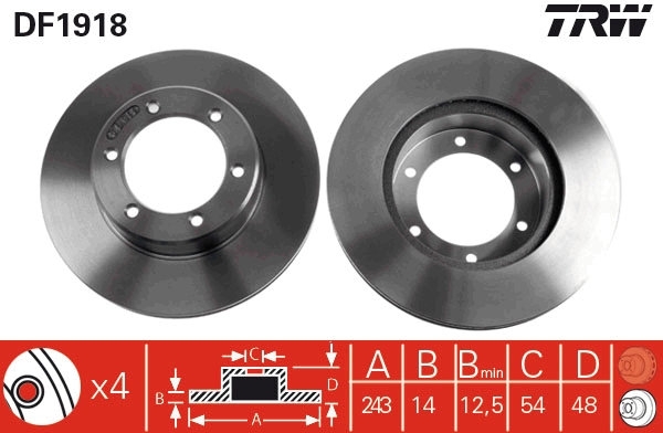 Disc frana DF1918 TRW