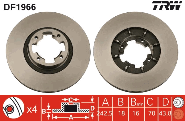 Disc frana DF1966 TRW