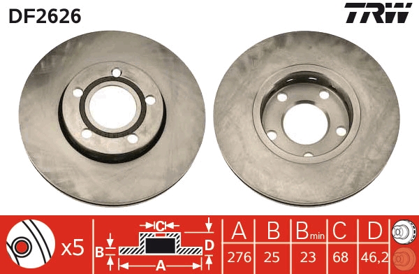 Disc frana DF2626 TRW