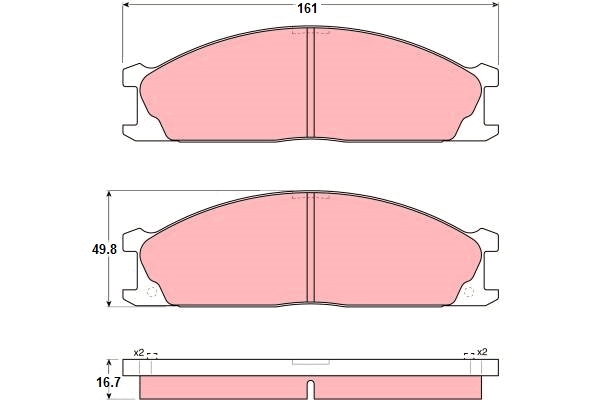 set placute frana,frana disc GDB1017AT TRW