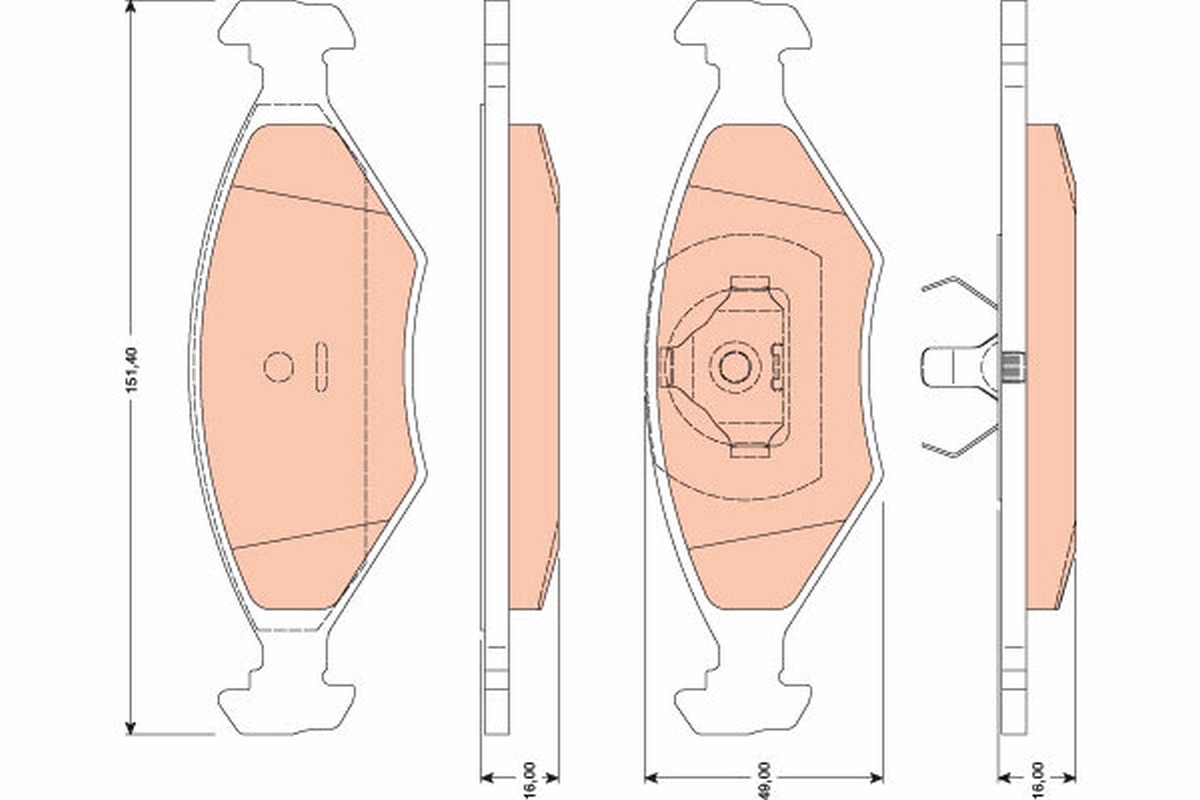 Set placute frana,frana disc GDB1776 TRW