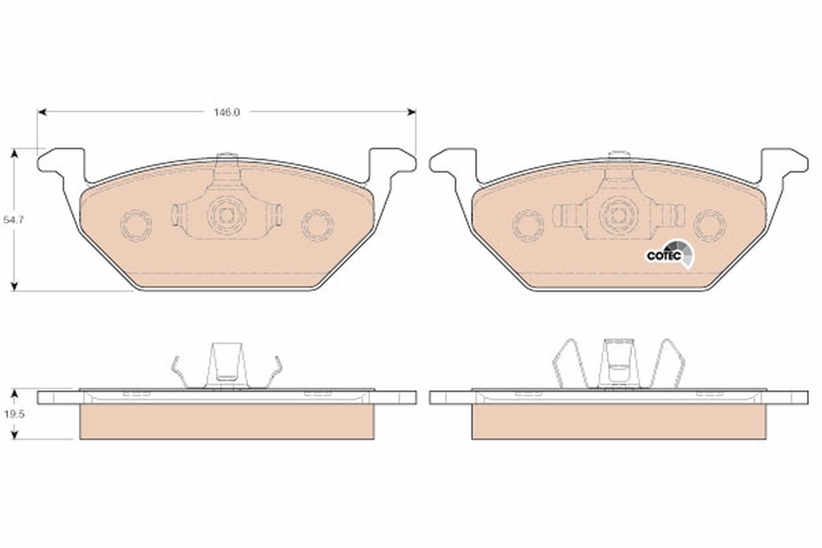 Set placute frana,frana disc GDB1984 TRW