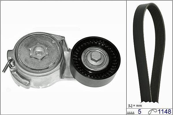 Set curea transmisie cu caneluri 20-1808 HEPU