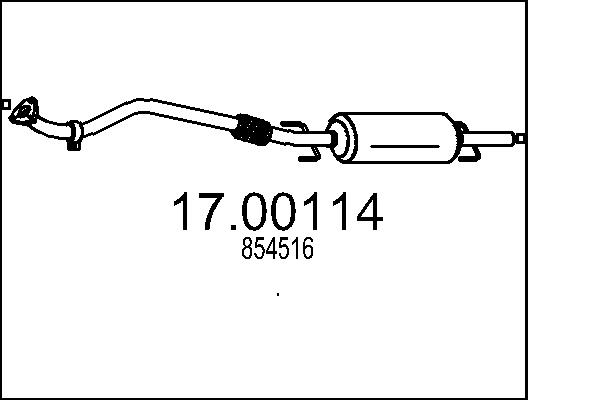 Filtru funingine/particule, sist.de esapament 17.00114 MTS