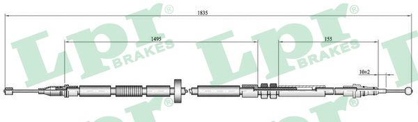 Cablu, frana de parcare C0052B LPR