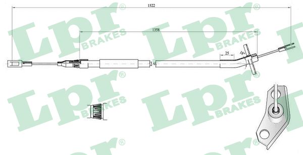 Cablu, frana de parcare C0445B LPR