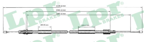 Cablu, frana de parcare C0621B LPR