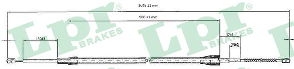 Cablu, frana de parcare C0812B LPR