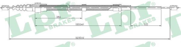 Cablu, frana de parcare C0952B LPR