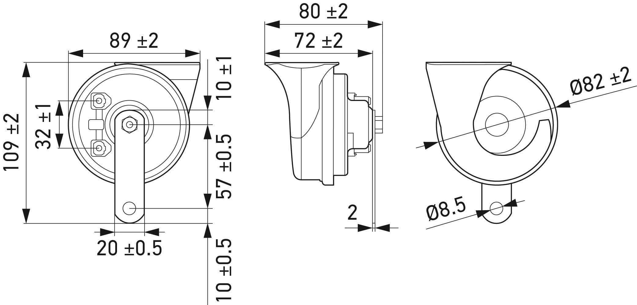 Claxon 3FH 007 424-801 HELLA