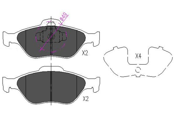 Set placute frana,frana disc KBP-4545 KAVO PARTS