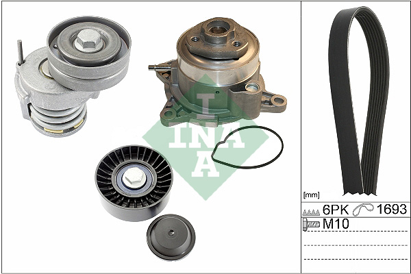 Pompa apa + Set curea transmisie cu caneluri 529 0534 30 INA