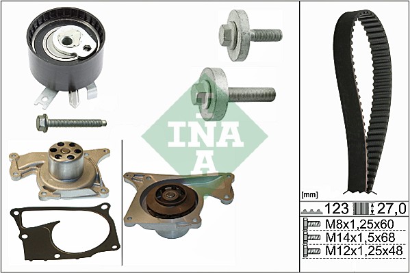 Set pompa apa + curea dintata 530 0197 32 INA