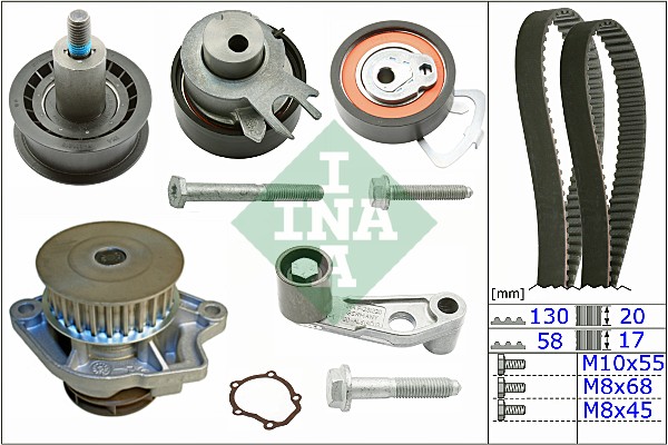 Set pompa apa + curea dintata 530 0360 30 INA