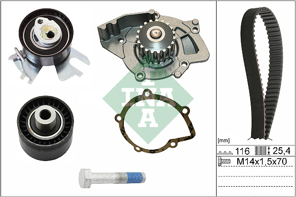 Set pompa apa + curea dintata 530 0449 30 INA