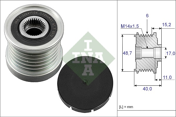 Sistem roata libera, generator 535 0038 10 INA