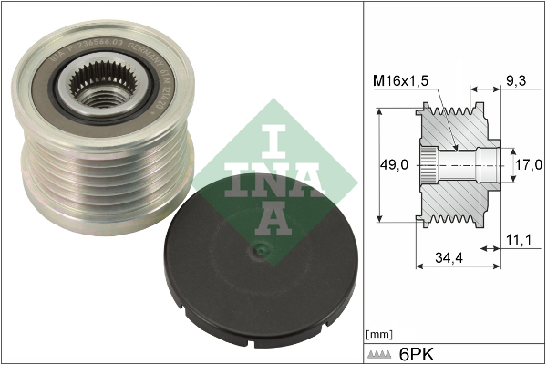 Sistem roata libera, generator 535 0075 10 INA