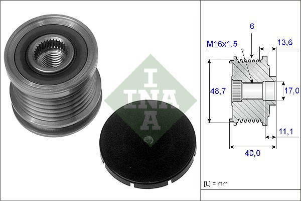 Sistem roata libera, generator 535 0085 10 INA