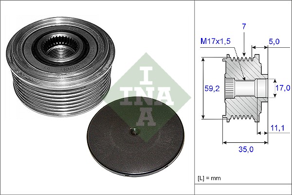 Sistem roata libera, generator 535 0087 10 INA