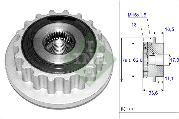 Sistem roata libera, generator 535 0118 10 INA