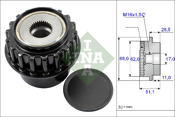 Sistem roata libera, generator 535 0175 10 INA