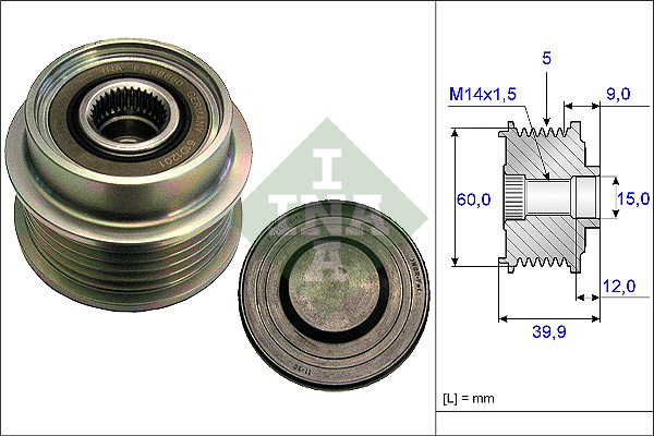 Sistem roata libera, generator 535 0180 10 INA