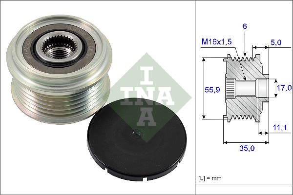 Sistem roata libera, generator 535 0222 10 INA