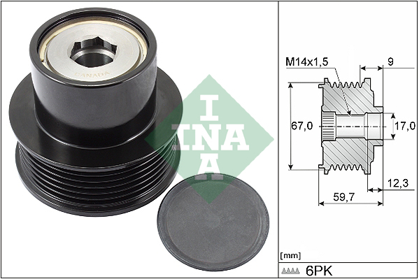 Sistem roata libera, generator 535 0288 10 INA