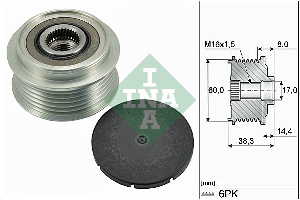 Sistem roata libera, generator 535 0289 10 INA