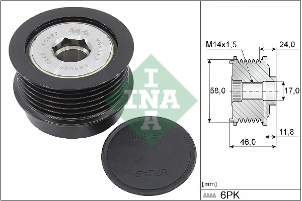 Sistem roata libera, generator 535 0355 10 INA