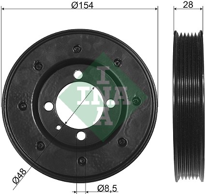 Fulie curea, arbore cotit 544 0081 10 Schaeffler INA