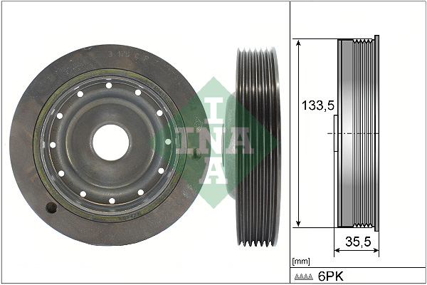 Fulie curea, arbore cotit 544 0091 10 INA
