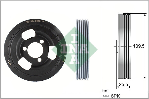 Fulie curea, arbore cotit 544 0096 10 Schaeffler INA