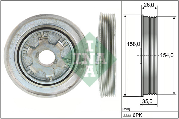 Fulie curea, arbore cotit 544 0112 10 INA