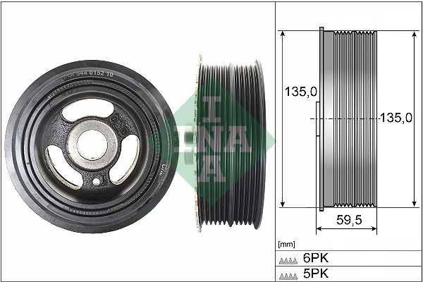 Fulie curea, arbore cotit 544 0152 10 INA