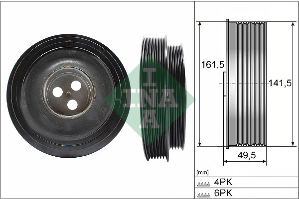 Fulie curea, arbore cotit 544 0166 10 INA