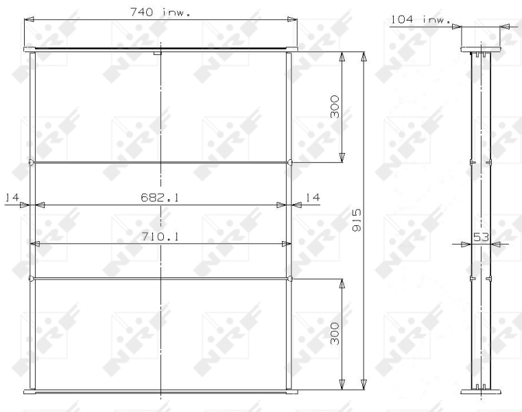 Retea radiator, racire motor 14578 NRF