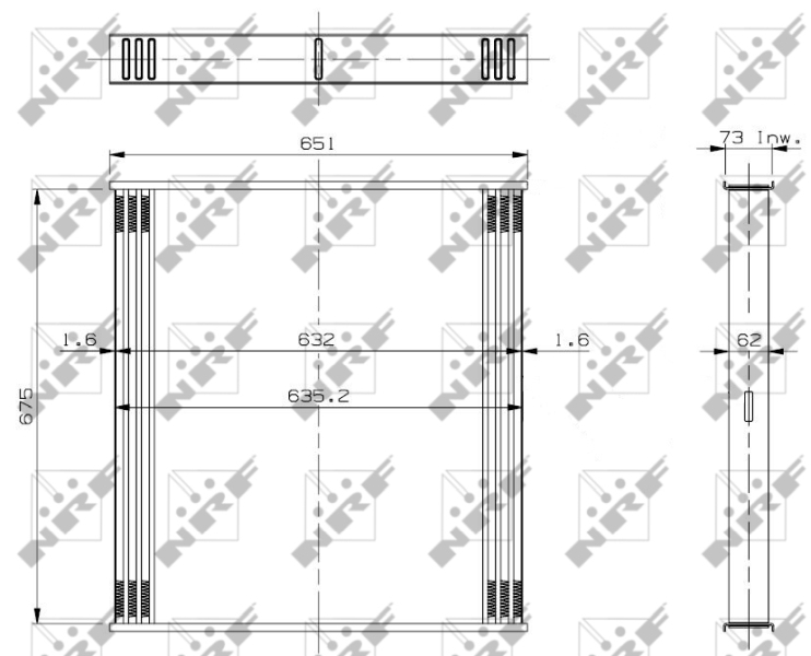 Reteaua radiatorului, intercooler 19001 NRF