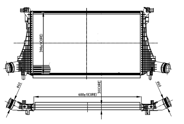 Intercooler, compresor 309059 NRF