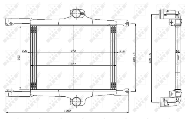 Intercooler, compresor 309272 NRF