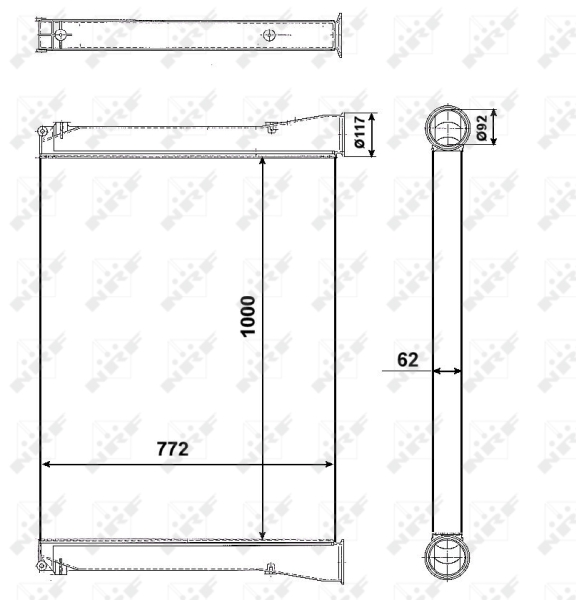 Intercooler, compresor 309357 NRF