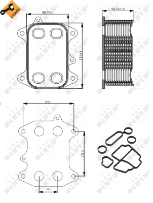 Radiator ulei, ulei motor 31263 NRF