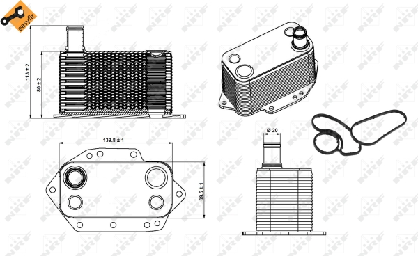 Radiator ulei, ulei motor 31281 NRF