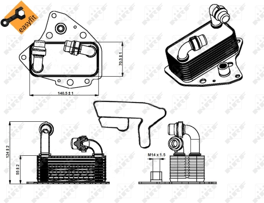 Radiator ulei, ulei motor 31343 NRF