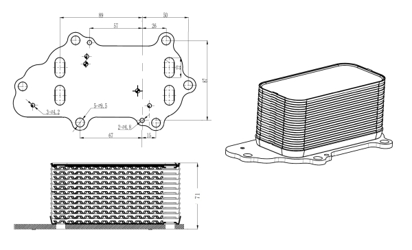 Radiator ulei, ulei motor 31848 NRF