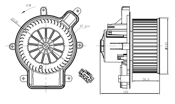 Ventilator, habitaclu 34270 NRF