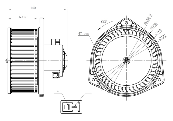 Ventilator, habitaclu 34303 NRF