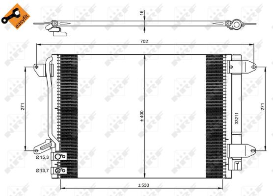 Condensator, climatizare 350028 NRF