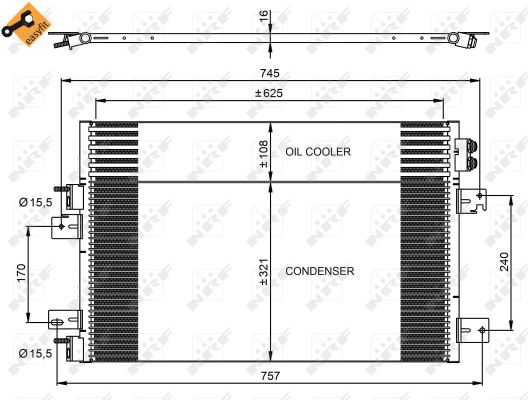 Condensator, climatizare 350031 NRF