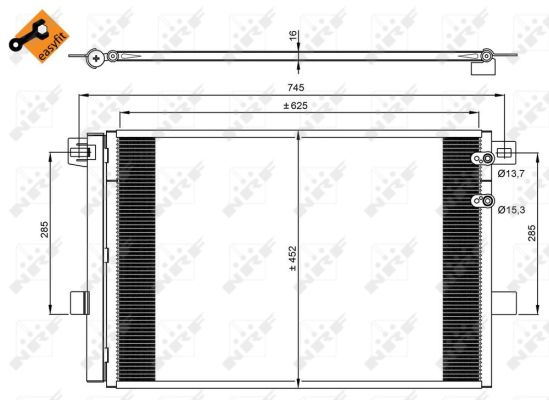 Condensator, climatizare 350041 NRF